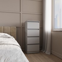 Комод на 4 шухляди Сірий світлий 40х40х100см (VM4B400LG)