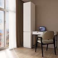 Пенал на 2 полиці та тримачем для одягу білий 40х50х210см(VL2S400WH) Пенал на 2 полиці та тримачем для одягу білий 40х50х210см(VL2S400WH)