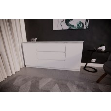 Комод на 3 шухляди білий з боковими відкритими секціями(VERTO3B1600WH) Комод на 3 шухляди білий з боковими відкритими секціями(VERTO3B1600WH)