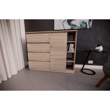 Комод на 4 шухляди Дуб Сонома з боковими полицями(VERTO4B1200DS) Комод на 4 шухляди Дуб Сонома з боковими полицями(VERTO4B1200DS)